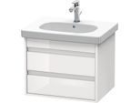 Duravit Ketho Waschtisch-Unterschrank KT665002222 60 x 45,5 cm, weiß hochglanz, 2 Schubkästen, wandhängend