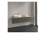 Villeroy und Boch Antao Waschtisch-Unterschrank K26151HL 160x36x50cm, Hahnlochbohrung, Waschbeckenplattenfarbe honey oak, leaf green matt lacquer