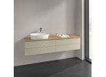 Villeroy und Boch Antao Waschtisch-Unterschrank K26151HJ 160x36x50cm, Hahnlochbohrung, Waschbeckenplattenfarbe honey oak, silk grey matt lacquer
