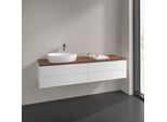 Villeroy und Boch Antao Waschtisch-Unterschrank K26152MT 160x36x50cm, Hahnlochbohrung, Waschbeckenplattenfarbe warm walnut, white matt lacquer