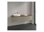 Villeroy und Boch Antao Waschtisch-Unterschrank K26152HK 160x36x50cm, Hahnlochbohrung, Waschbeckenplattenfarbe warm walnut, stone grey matt lacquer