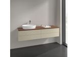 Villeroy und Boch Antao Waschtisch-Unterschrank K26152HJ 160x36x50cm, Hahnlochbohrung, Waschbeckenplattenfarbe warm walnut, silk grey matt lacquer