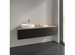 Villeroy und Boch Antao Waschtisch-Unterschrank K26151PD 160x36x50cm, Hahnlochbohrung, Waschbeckenplattenfarbe honey oak, black matt lacquer