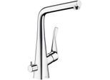hansgrohe Metris M71 Küchenarmatur 320 14888000 chrom, schwenkbarer Auslauf, Geräteabsperrventil