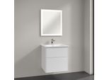 Villeroy & Boch Finero Badmöbel Set 60 cm, Glossy White Waschtisch mit Waschtischunterschrank und Spiegel