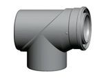 Wolf Revisions-T-Stück 2651543 87°, DN 110/160, steckbar, für Luft-/Abgasrohr, weiß