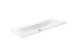 Keuco X-Line Keramik-Doppelwaschtisch 33180311206 120,5x49,3cm, mit 2x3 Hahnlöchern, ohne Überlauf, weiß