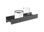 Emco Aura Glashalter/Flüssigseifenspender 853113400 schwarz matt, Kristallglas klar, mit Stülpbecher Kristallglas satiniert