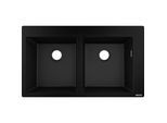 hansgrohe Einbauspüle 43316170 880 x 510 mm, 2 Hauptbecken, Hahnlöcher vordefiniert, graphitschwarz