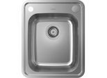 hansgrohe Einbauspüle 43334800 410 x 510 mm, Abtropffläche, automatische Ablaufgarnitur, Edelstahl