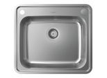 hansgrohe Einbauspüle 43336800 570 x 510 mm, Abtropffläche, automatische Ablaufgarnitur, Edelstahl