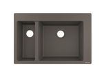hansgrohe Einbauspüle 43315290 770 x 510 mm, 1 Haupt- und Zusatzbecken, steingrau