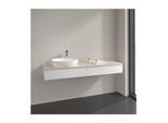 Villeroy und Boch Antao Waschtisch-Unterschrank K15153MT 160x19x50cm, Hahnlochbohrung, Waschbeckenplattenfarbe botticino, white matt lacquer