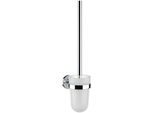 Emco Toilettenbürstengarnitur Polo 071500100 chrom Kristallglas satiniert, Griff chrom