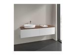 Villeroy und Boch Antao Waschtisch-Unterschrank L37112GF mit Beleuchtung, 2 Auszüge, 1600 x 360 x 500 mm, Front mit Struktur, Glossy White Lacquer / Warm Walnut