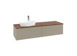 Villeroy & Boch Antao Waschtischunterschrank 1600x360x500mm L37152HK mit Beleuchtung mit Struktur FK/AP: HK/2