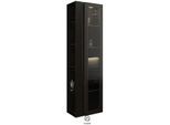 Burgbad Yumo Hochschrank HSKG050RF3195 176x32x50cm, rechts, Schwarz Hochglanz