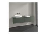 Villeroy und Boch Antao Waschtisch-Unterschrank L37010HL 160x36x50cm, Waschbeckenplattenfarbe Lack, leaf green matt lacquer