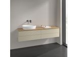 Villeroy und Boch Antao Waschtisch-Unterschrank L26111HJ 160x36x50cm, Waschbeckenplattenfarbe honey oak, silk grey matt lacquer, mit Beleuchtung