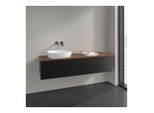 Villeroy und Boch Antao Waschtisch-Unterschrank L26012PD 160x36x50cm, Waschbeckenplattenfarbe warm walnut, black matt lacquer, mit Beleuchtung