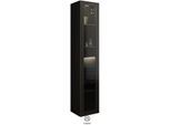 Burgbad Yumo Hochschrank HSKD035LF3195 176x32x35cm, links, Schwarz Hochglanz
