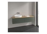 Villeroy und Boch Antao Waschtisch-Unterschrank L26111HL 160x36x50cm, Waschbeckenplattenfarbe honey oak, leaf green matt lacquer, mit Beleuchtung