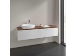 Villeroy und Boch Antao Waschtisch-Unterschrank K37112GF 160x36x50cm, Waschbeckenplattenfarbe warm walnut, glossy white lacquer