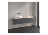Villeroy und Boch Antao Waschtisch-Unterschrank L26013GK 160x36x50cm, Waschbeckenplattenfarbe botticino, anthracite matt lacquer, mit Beleuchtung