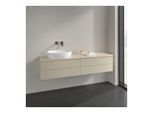 Villeroy und Boch Antao Waschtisch-Unterschrank L26113HJ 160x36x50cm, Waschbeckenplattenfarbe botticino, silk grey matt lacquer, mit Beleuchtung