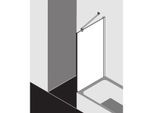 Kermi Mena Seitenwand verkürzt mit Wandprofil METVP09017VPK 90 x 179 cm, silber hochglanz, ESG klar Clean, neben Badewanne