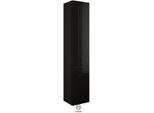 Burgbad Yumo Hochschrank HSKE035LF3195 176x32x35cm, 2 Türen, links, Schwarz Hochglanz
