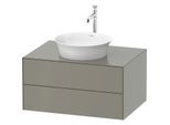 Duravit White Tulip Waschtisch-Unterschrank WT498509292 80 x 55 cm, Steingrau Seidenmatt, wandhängend, 2 Schubkästen, 1 Konsolenplatte