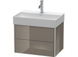Duravit XSquare Waschtisch-Unterschrank XS416708989 58,4x39,7x39cm, 2 Schubkästen, Flannel Grey hochglanz