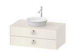 Duravit White Tulip Waschtisch-Unterschrank WT49910H4H4 100 x 55 cm, Nordic Weiß Hochglanz, wandhängend, 2 Schubkästen mit Griff, 1 Konsolenplatte