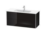 Duravit XSquare Waschtisch-Unterschrank XS417404040 121x56x47,8cm, 2 Schubkästen, schwarz hochglanz