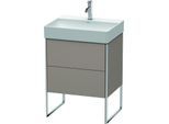 Duravit XSquare Waschtisch-Unterschrank XS444204343 58,4x49,1x46cm, 2 Auszüge, Basalt matt