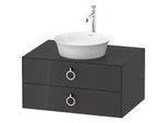Duravit White Tulip Waschtisch-Unterschrank WT49900H1H1 80 x 55 cm, Graphit Hochglanz, wandhängend, 2 Schubkästen mit Griff, 1 Konsolenplatte