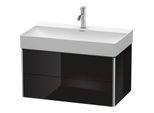 Duravit XSquare Waschtisch-Unterschrank XS416204040 78,4x39,7x46cm, 2 Schubkästen, schwarz hochglanz
