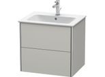Duravit XSquare Waschtisch-Unterschrank XS417100707 61x56x47,8cm, 2 Schubkästen, Betongrau matt