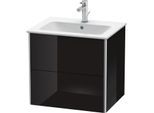 Duravit XSquare Waschtisch-Unterschrank XS417104040 61x56x47,8cm, 2 Schubkästen, schwarz hochglanz