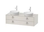 Duravit White Tulip Waschtisch-Unterschrank WT4993B3939 130 x 55 cm, Nordic Weiß Seidenmatt, wandhängend, 2 Schubkästen mit Griff, Becken beidseitig