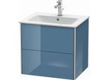 Duravit XSquare Waschtisch-Unterschrank XS417104747 61x56x47,8cm, 2 Schubkästen, Stone Blue hochglanz