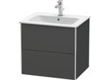 Duravit XSquare Waschtisch-Unterschrank XS417104949 61x56x47,8cm, 2 Schubkästen, Graphit matt