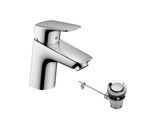 hansgrohe Logis Einhebelmischer 70 71170000 verchromt, mit Ablaufgarnitur, QuickClean