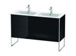 Duravit XSquare Waschtisch-Unterschrank XS444904040 128x59,2x47,8cm, 4 Auszüge, schwarz hochglanz