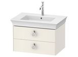 Duravit White Tulip Waschtisch-Unterschrank WT43510H4H4 68,4 x 45,8 cm, Nordic Weiß Hochglanz, wandhängend, 2 Schubkästen mit Griff