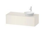 Duravit White Tulip Waschtisch-Unterschrank WT4977RH4H4 130 x 55 cm, Nordic Weiß Hochglanz, wandhängend, 1 Auszug, 1 Konsolenplatte, Becken rechts
