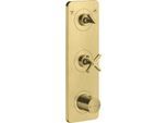 hansgrohe Fertigmontageset 36703950 UP-Thermostatmodul 380x120mm, mit Platte, brushed brass