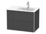 Duravit XSquare Waschtisch-Unterschrank XS417704949 81x56x47,8cm, 2 Schubkästen, Becken rechts, Graphit matt