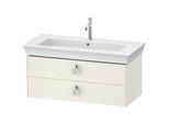 Duravit White Tulip Waschtisch-Unterschrank WT43520H4H4 98,4 x 45,8 cm, Nordic Weiß Hochglanz, wandhängend, 2 Schubkästen mit Griff
